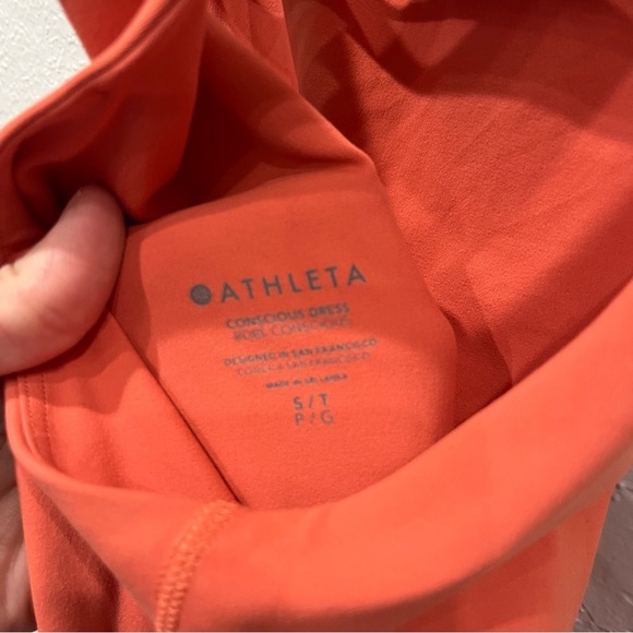 Athleta Dress Women's S/T Small Tall Conscious Mini Dress Orange Sporty Pockets - Picture 7 of 11